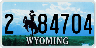 WY license plate 284704