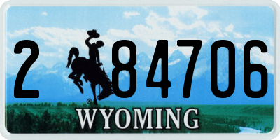 WY license plate 284706
