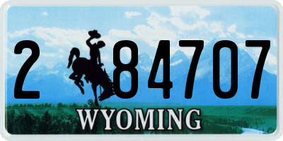 WY license plate 284707