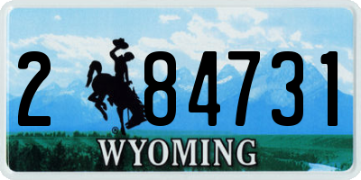 WY license plate 284731