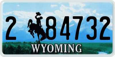 WY license plate 284732