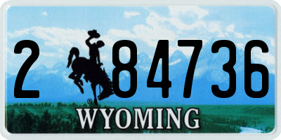WY license plate 284736