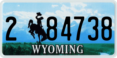 WY license plate 284738