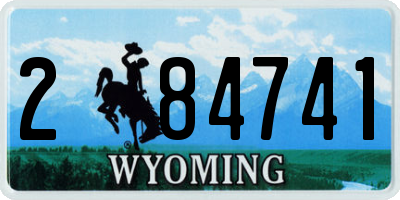 WY license plate 284741
