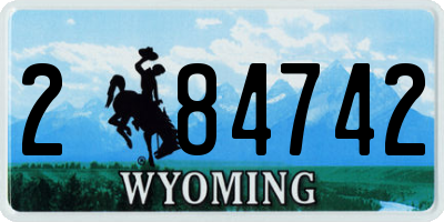 WY license plate 284742