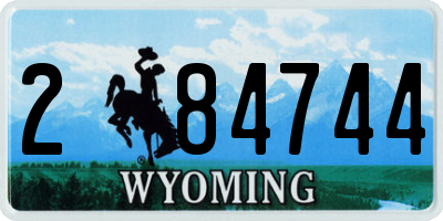 WY license plate 284744