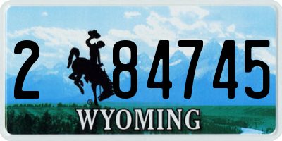 WY license plate 284745