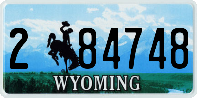 WY license plate 284748