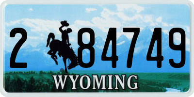 WY license plate 284749