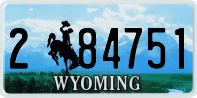 WY license plate 284751