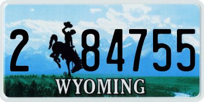WY license plate 284755