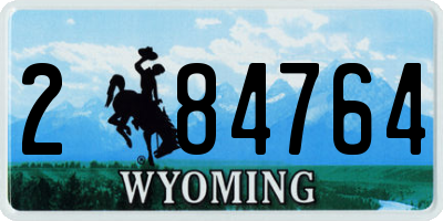 WY license plate 284764