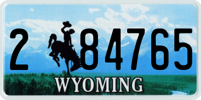 WY license plate 284765