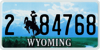 WY license plate 284768