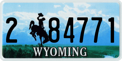 WY license plate 284771