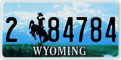 WY license plate 284784