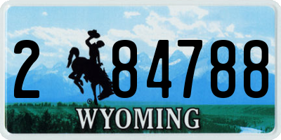 WY license plate 284788
