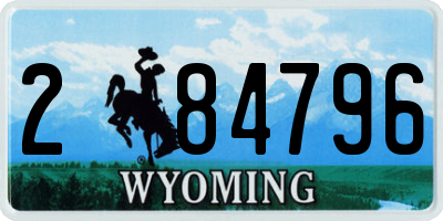 WY license plate 284796