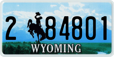 WY license plate 284801