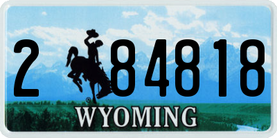 WY license plate 284818