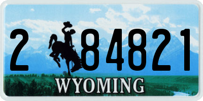 WY license plate 284821