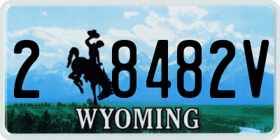 WY license plate 28482V
