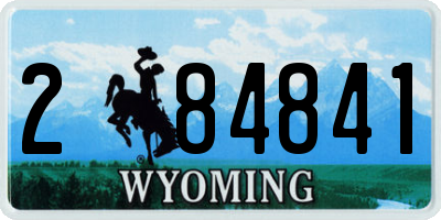 WY license plate 284841