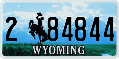 WY license plate 284844