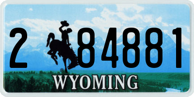 WY license plate 284881