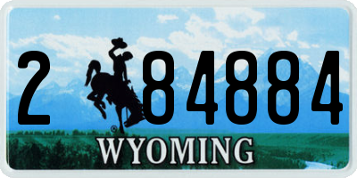 WY license plate 284884