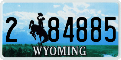 WY license plate 284885