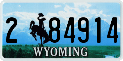 WY license plate 284914