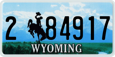 WY license plate 284917