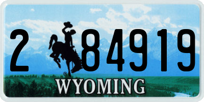 WY license plate 284919