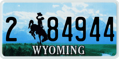 WY license plate 284944