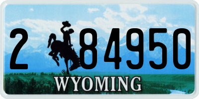 WY license plate 284950