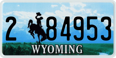 WY license plate 284953