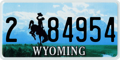 WY license plate 284954