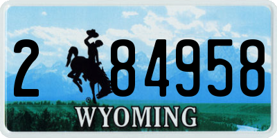 WY license plate 284958