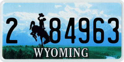 WY license plate 284963