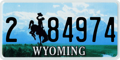 WY license plate 284974