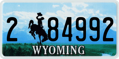 WY license plate 284992