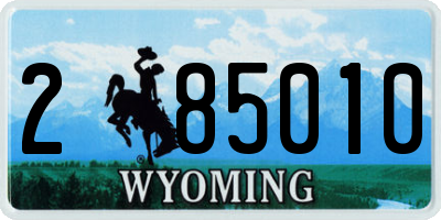 WY license plate 285010