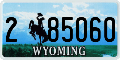 WY license plate 285060