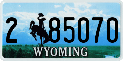 WY license plate 285070