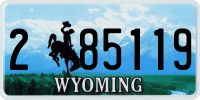 WY license plate 285119