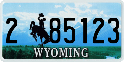 WY license plate 285123