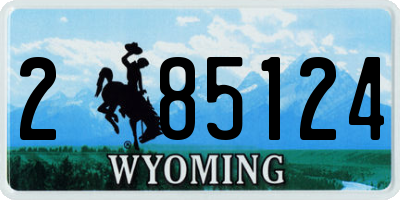 WY license plate 285124