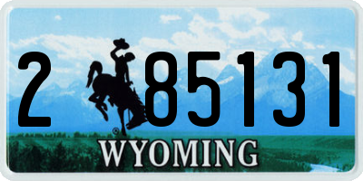 WY license plate 285131