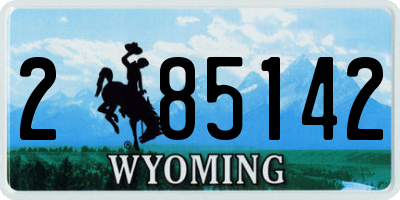 WY license plate 285142